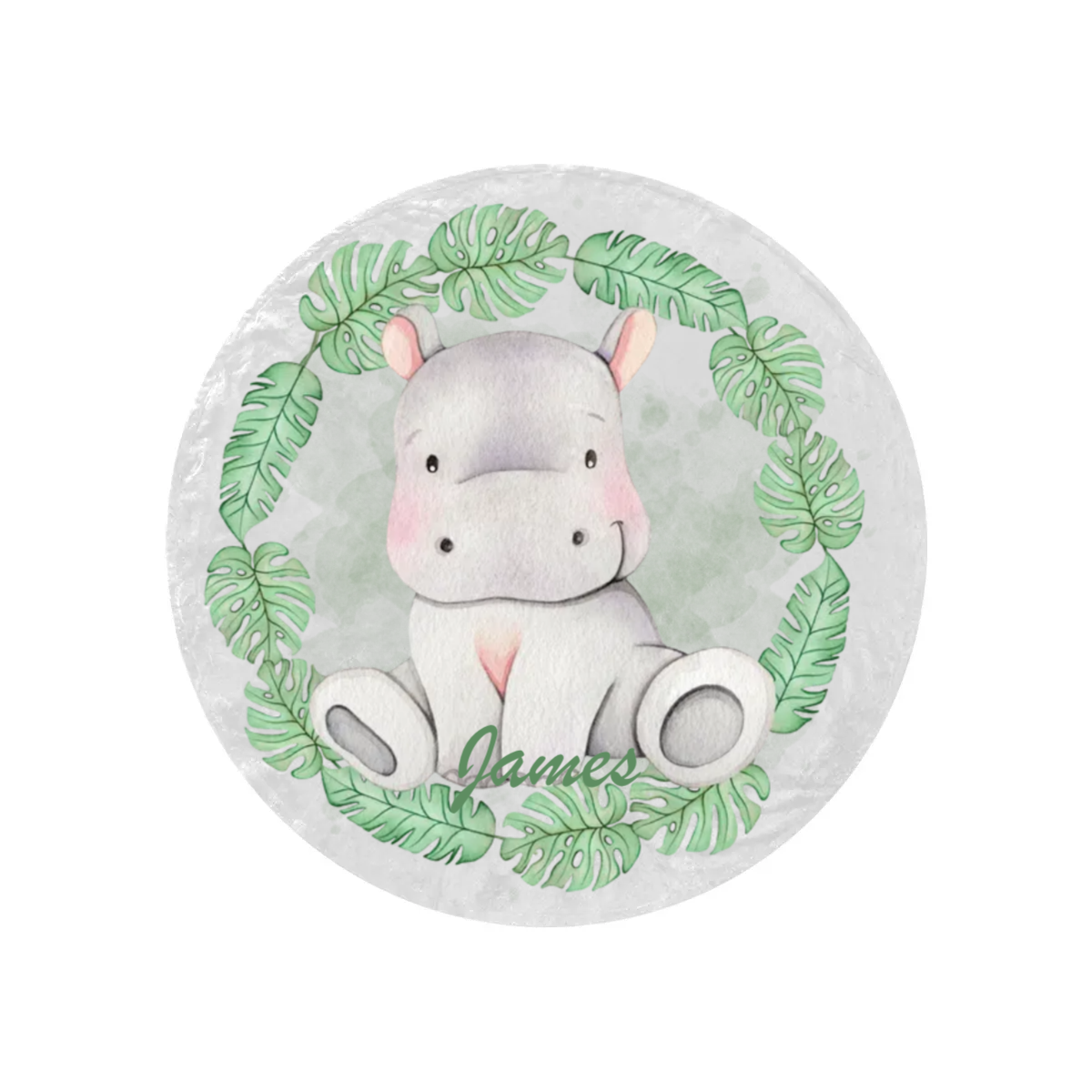 Round Blanket Personalised Safari Animals