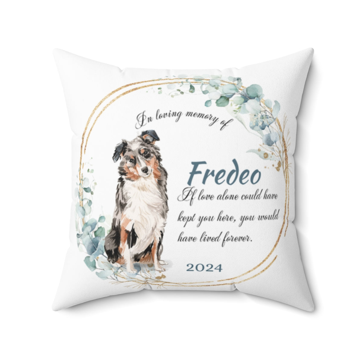Memorial Australian Shephard Cushion Memorial Polyester Square Throw Pillow