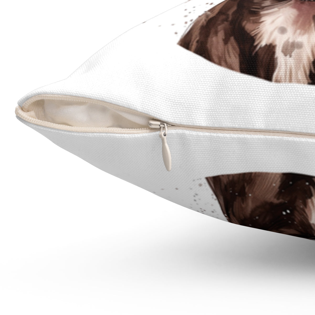 Christmas dog Cushions_Pitbull-1 Personalised Dog Christmas Spun Polyester Square Throw Cushion with Insert