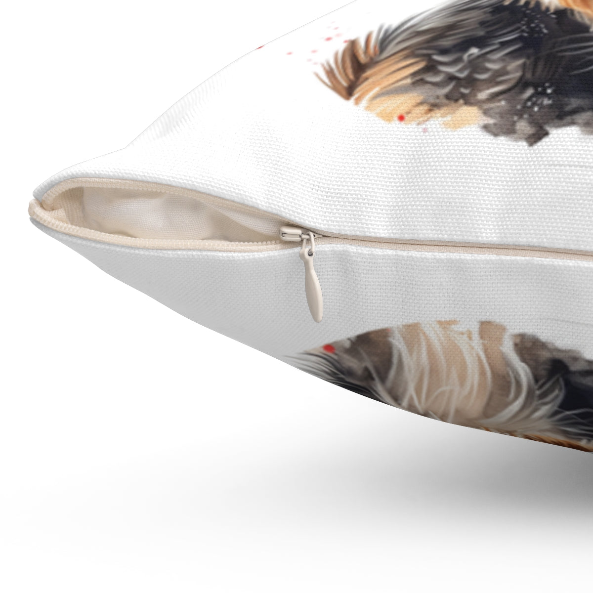 Christmas dog Cushions_Australian-Silky-Terrier-1 Personalised Dog Christmas Spun Polyester Square Throw Cushion with Insert