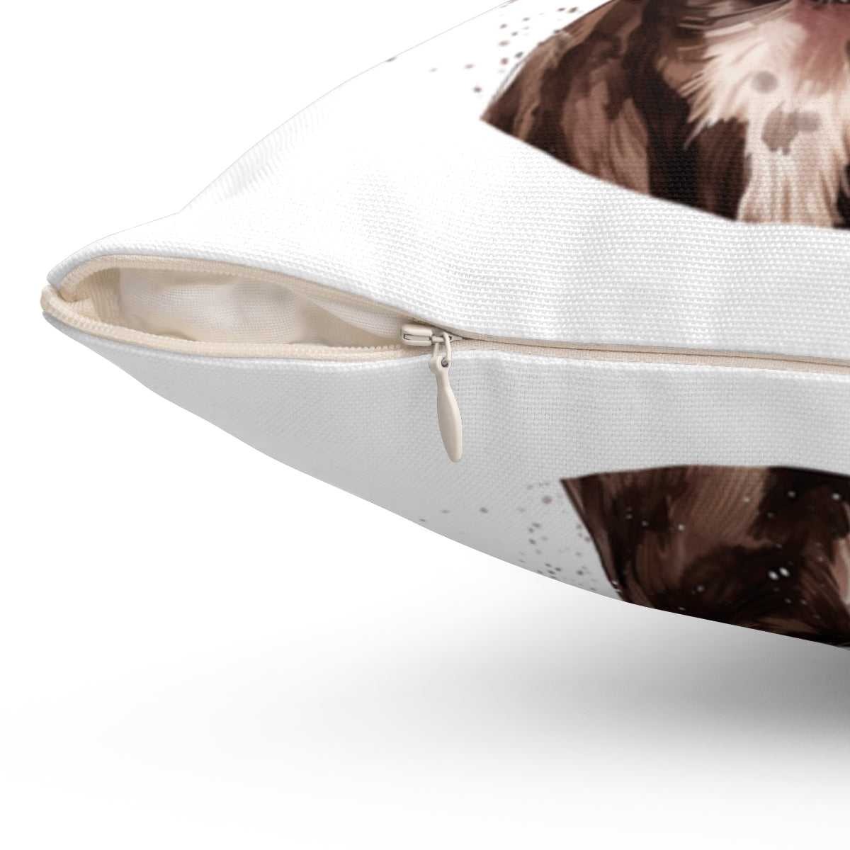Christmas dog Cushions_Pitbull-1 Personalised Dog Christmas Spun Polyester Square Throw Cushion with Insert