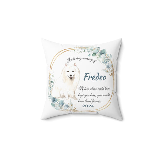 Memorial Japanese Spitz dog Cushion Memorial Polyester Square Throw Pillow