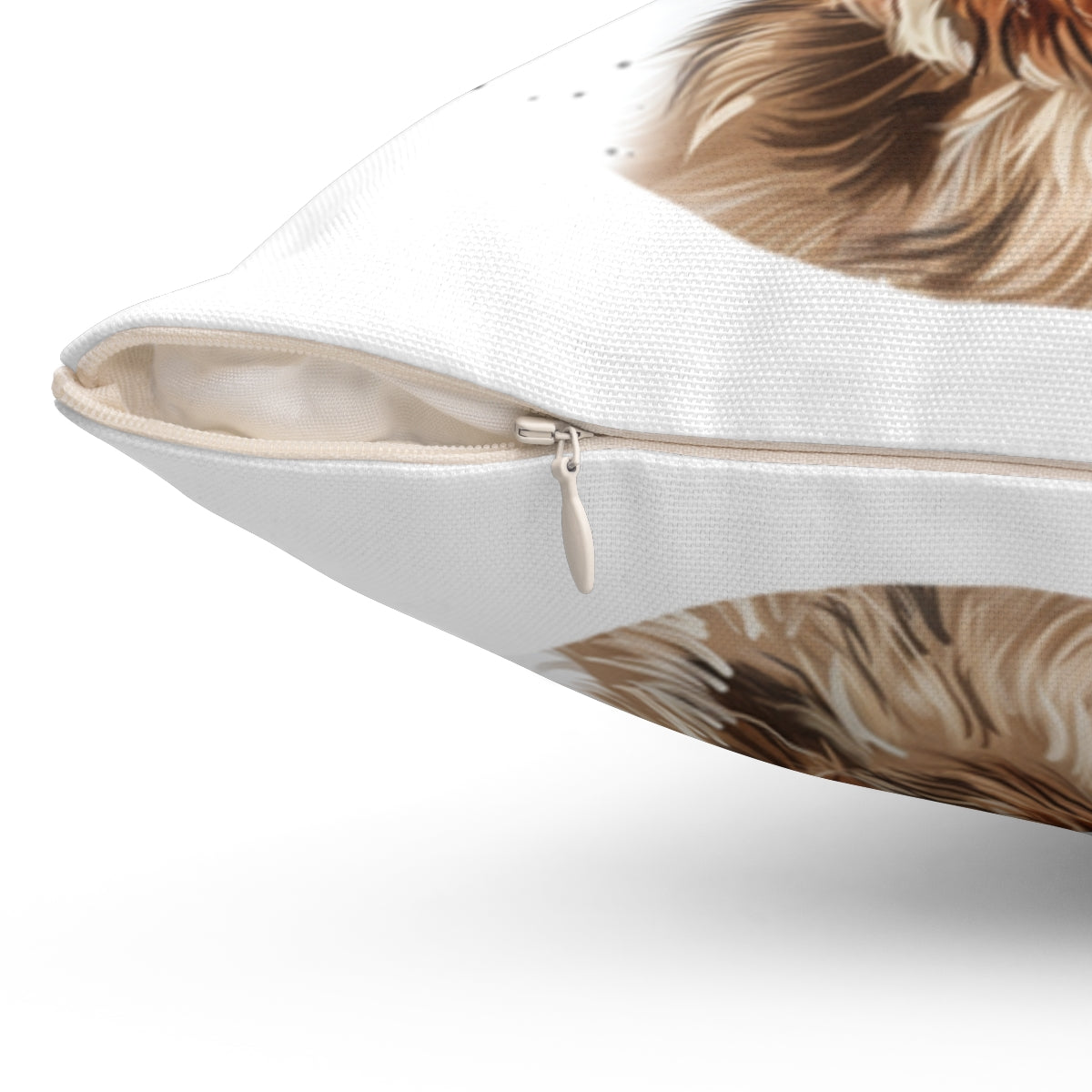 Christmas dog Cushions_Australian-Silky-Terrier-2 Personalised Dog Christmas Spun Polyester Square Throw Cushion with Insert