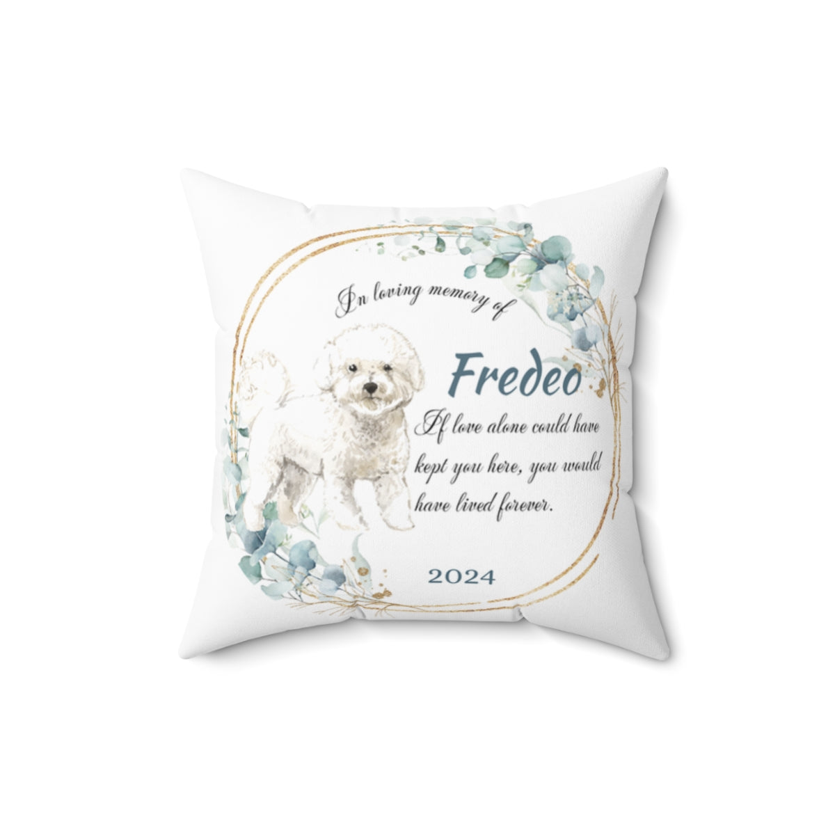 Memorial Bichon dog Cushion Memorial Polyester Square Throw Pillow