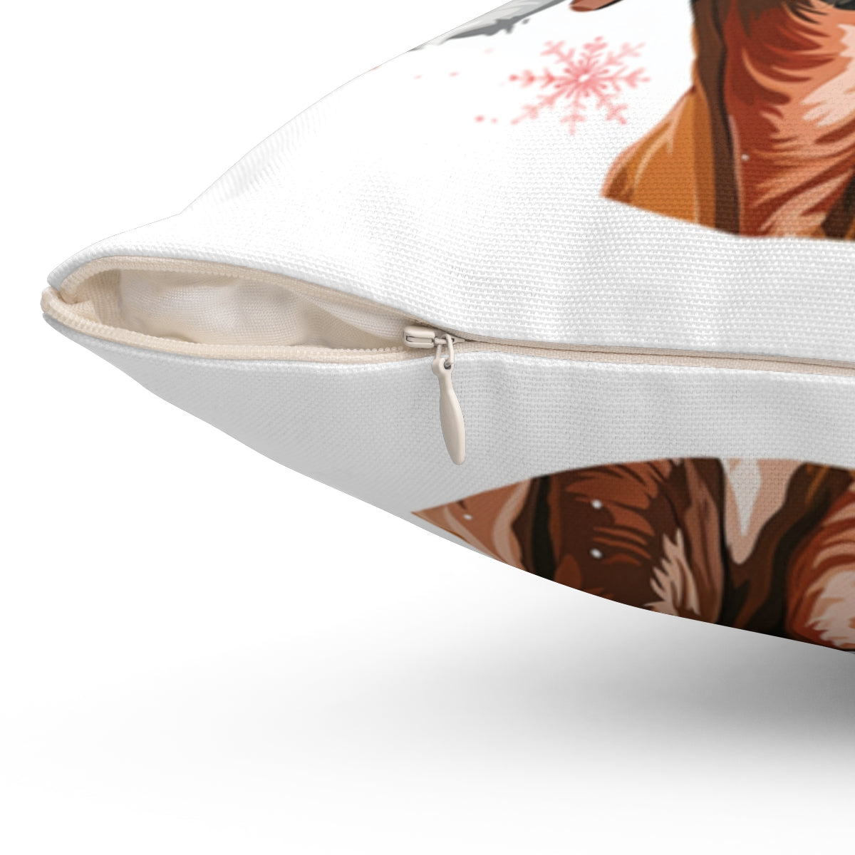 Christmas dog Cushions_Rhodesian-Ridgeeback-2 Personalised Dog Christmas Spun Polyester Square Throw Cushion with Insert