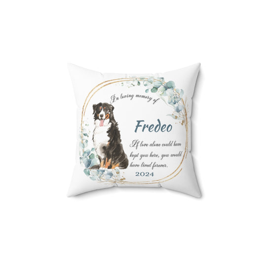 Memorial Bernese Mountain Dog Cushion Memorial Polyester Square Throw Pillow