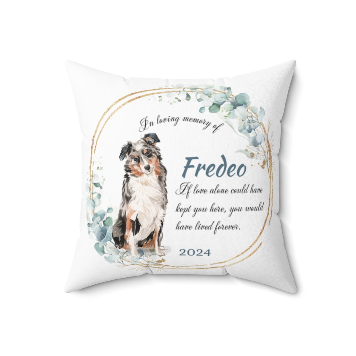 Memorial Australian Shephard Cushion Memorial Polyester Square Throw Pillow