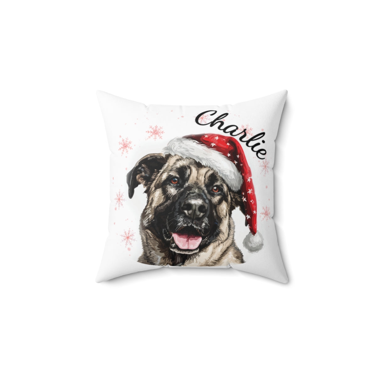 Christmas dog Cushions_Anatolian-Shepherd-2 Personalised Dog Christmas Spun Polyester Square Throw Cushion with Insert