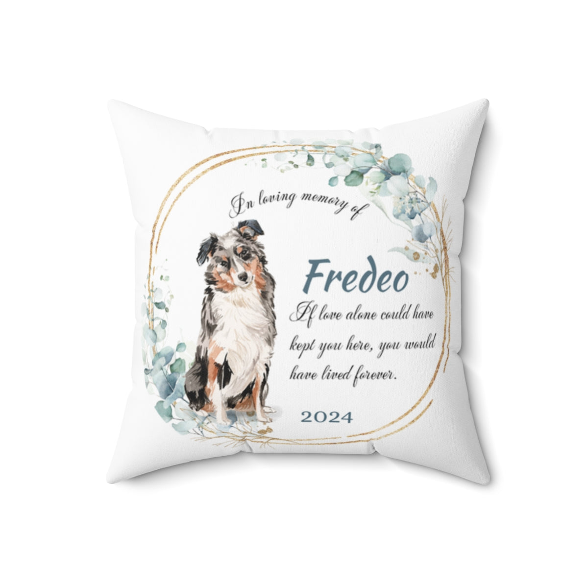 Memorial Australian Shephard Cushion Memorial Polyester Square Throw Pillow