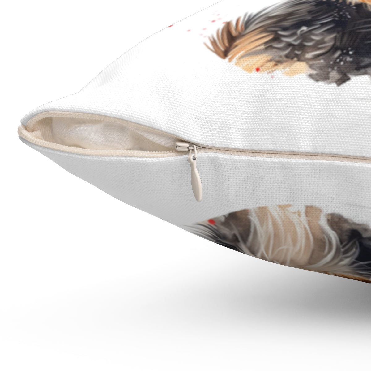 Christmas dog Cushions_Australian-Silky-Terrier-1 Personalised Dog Christmas Spun Polyester Square Throw Cushion with Insert