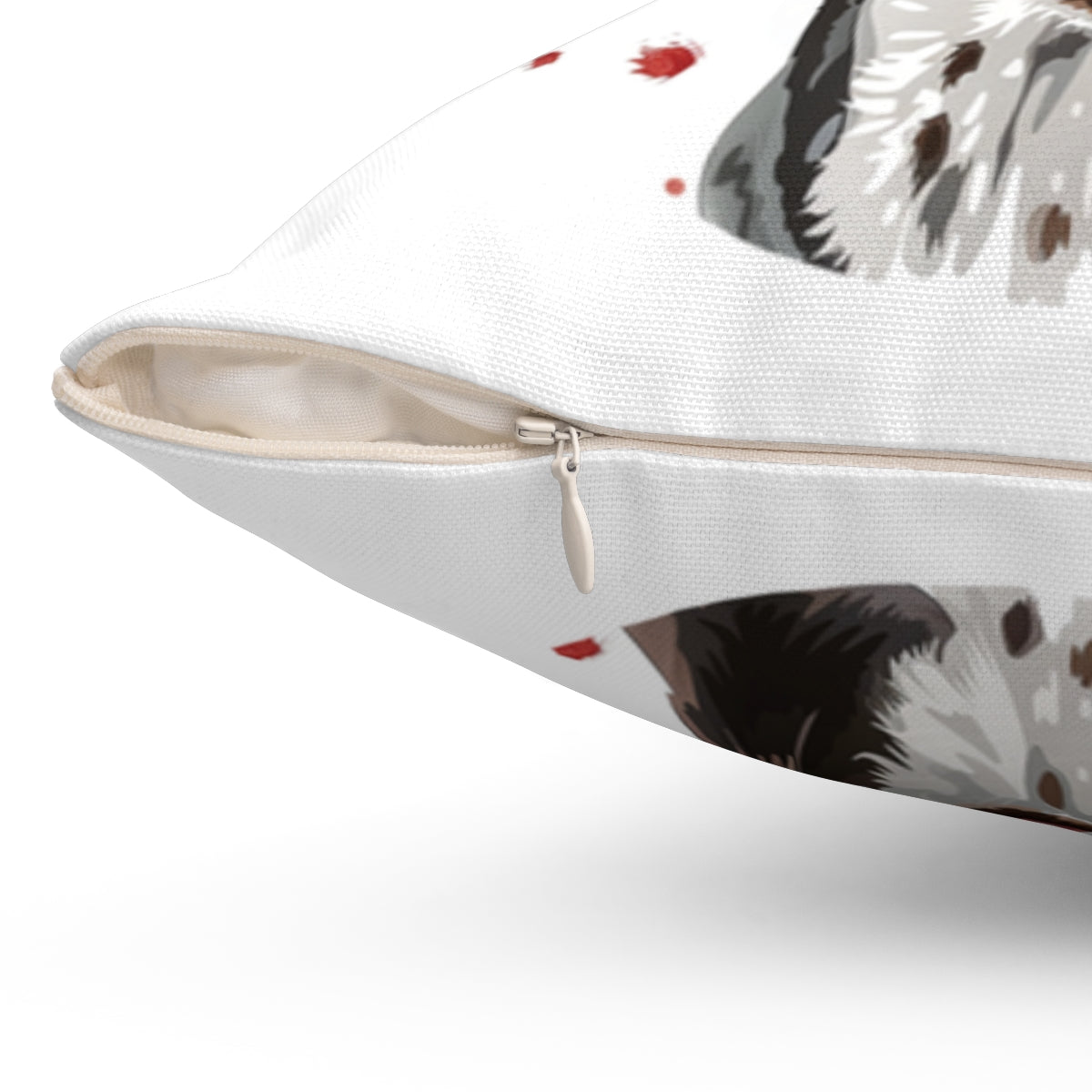Christmas dog Cushions_English-Pointer-1 Personalised Dog Christmas Spun Polyester Square Throw Cushion with Insert