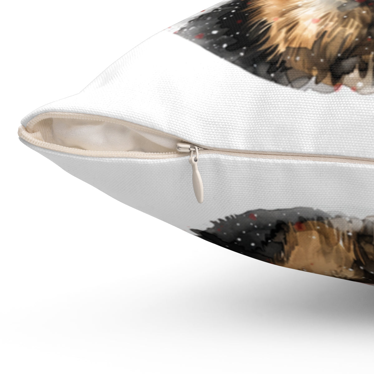 Christmas dog Cushions_German-Shepherd-2 Personalised Dog Christmas Spun Polyester Square Throw Cushion with Insert