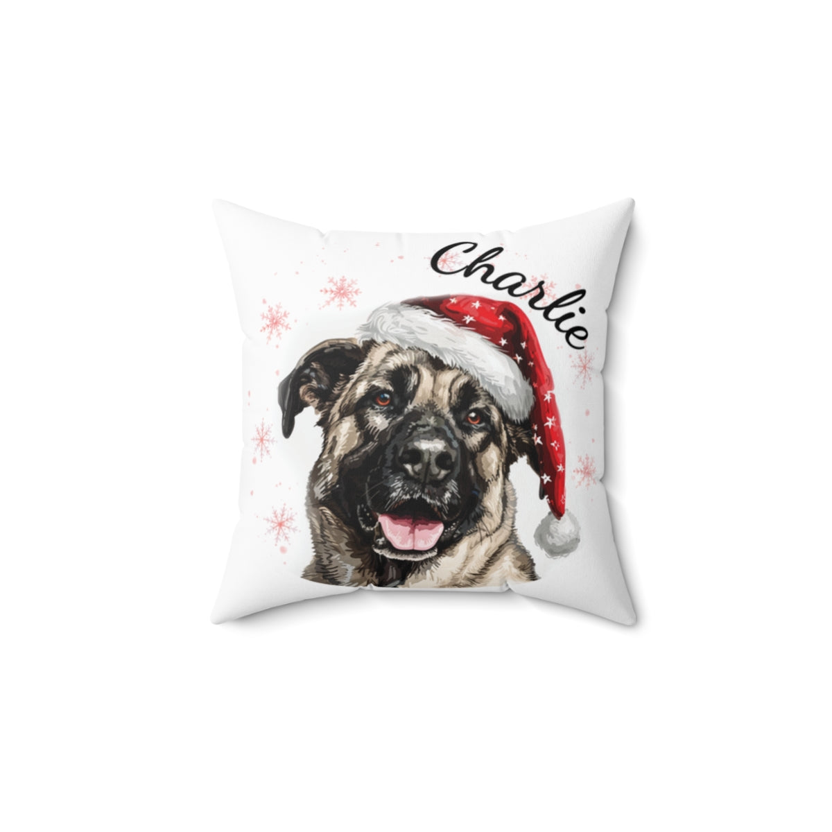 Christmas dog Cushions_Anatolian-Shepherd-2 Personalised Dog Christmas Spun Polyester Square Throw Cushion with Insert