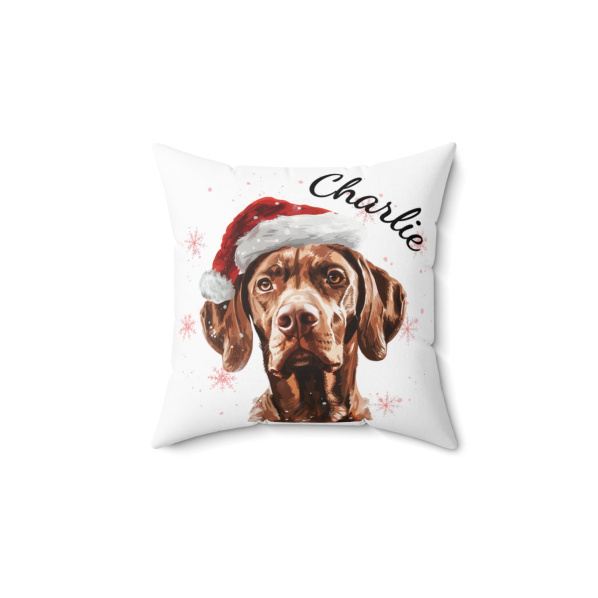 Christmas dog Cushions_Vizsla-2 Personalised Dog Christmas Spun Polyester Square Throw Cushion with Insert - Maltese