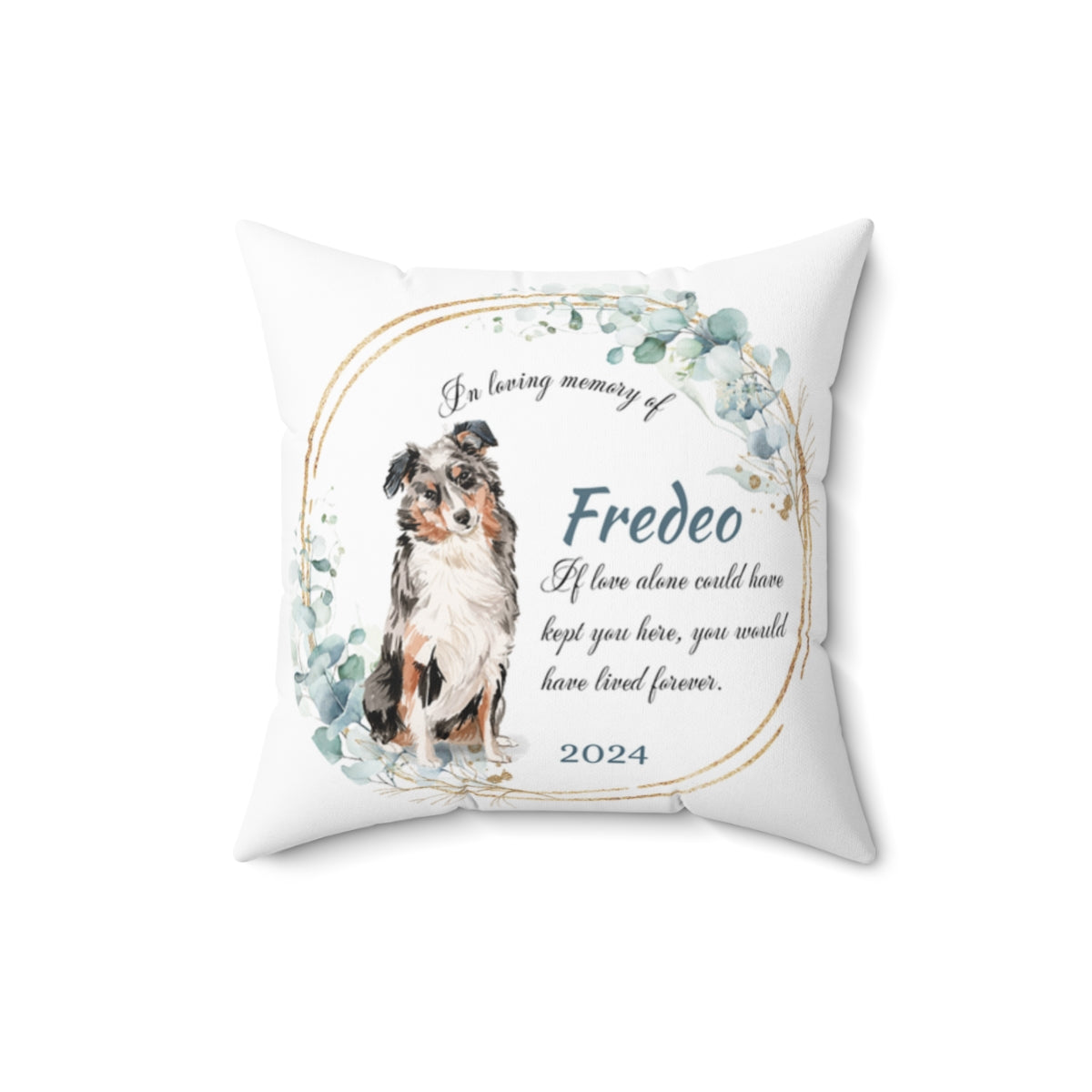 Memorial Australian Shephard Cushion Memorial Polyester Square Throw Pillow