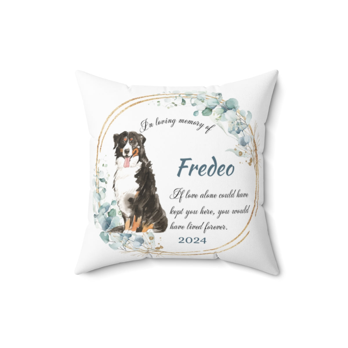 Memorial Bernese Mountain Dog Cushion Memorial Polyester Square Throw Pillow
