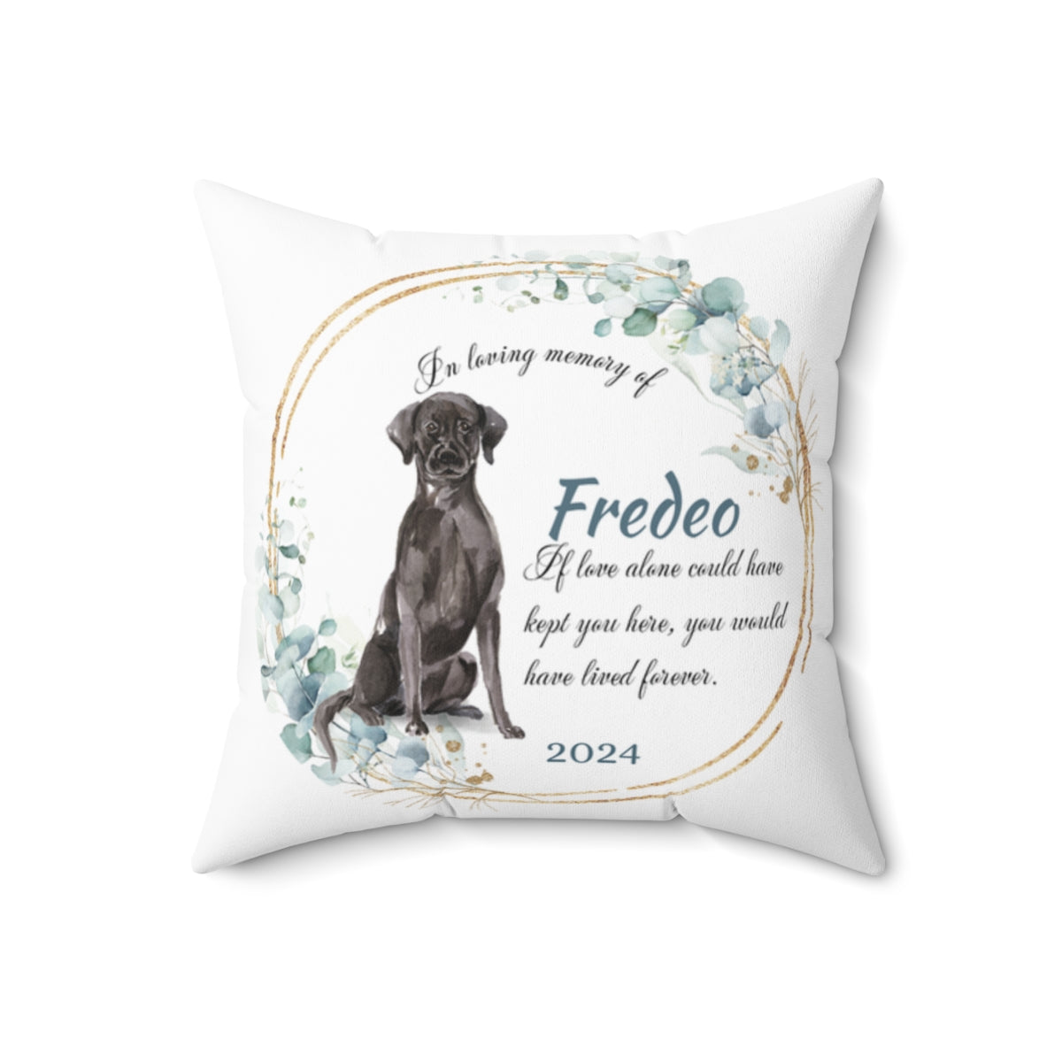 Memorial Black Lab dog Cushions Memorial Polyester Square Throw Pillow