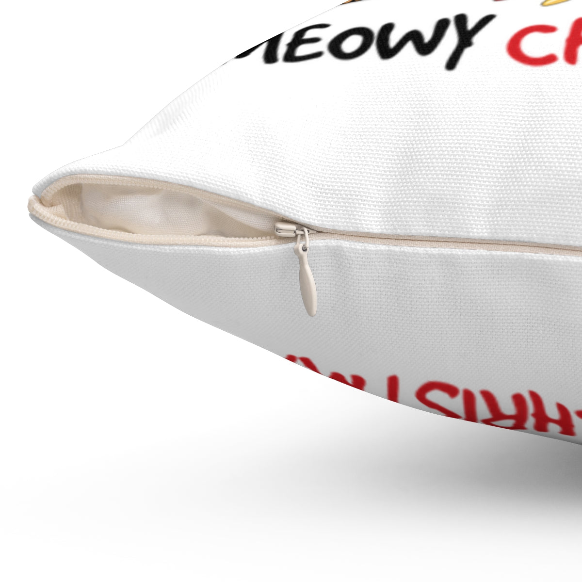 Christmas Cat Cushion Meowy Christmas Personalised Christmas Spun Polyester Square Throw Cushion