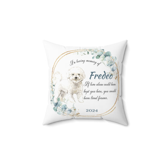Memorial Bichon dog Cushion Memorial Polyester Square Throw Pillow