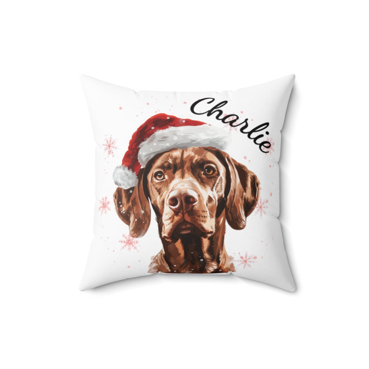 Christmas dog Cushions_Vizsla-2 Personalised Dog Christmas Spun Polyester Square Throw Cushion with Insert - Maltese