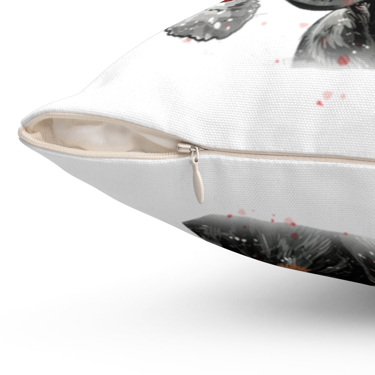 Christmas dog Cushions_Dachshund-2 Personalised Dog Christmas Spun Polyester Square Throw Cushion with Insert