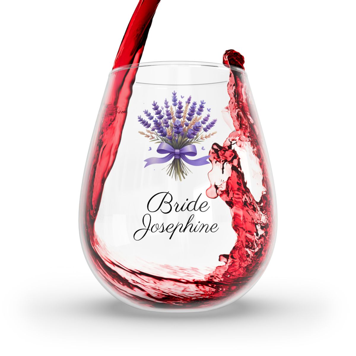 Personalised Floral Bouquet Wine Glass, Stemless Wine Glass, Whiskey Glass, Rocks Glass