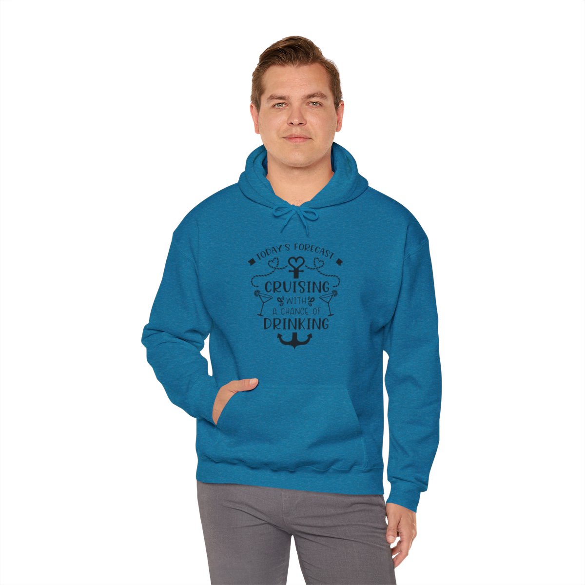 Todays Forecast cruising with a chance of Drinking Unisex Jersey Short Sleeve Tee/Unisex Heavy Blend™ Hooded Sweatshirt