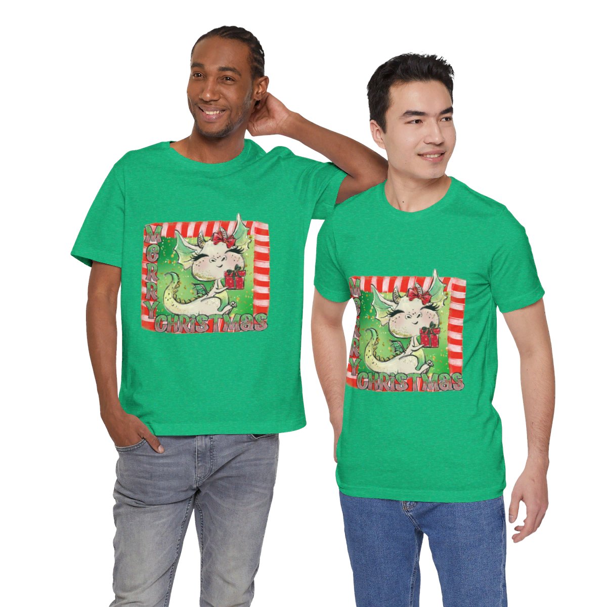 Christmas Dragon Unisex Jersey Short Sleeve Tee Christmas