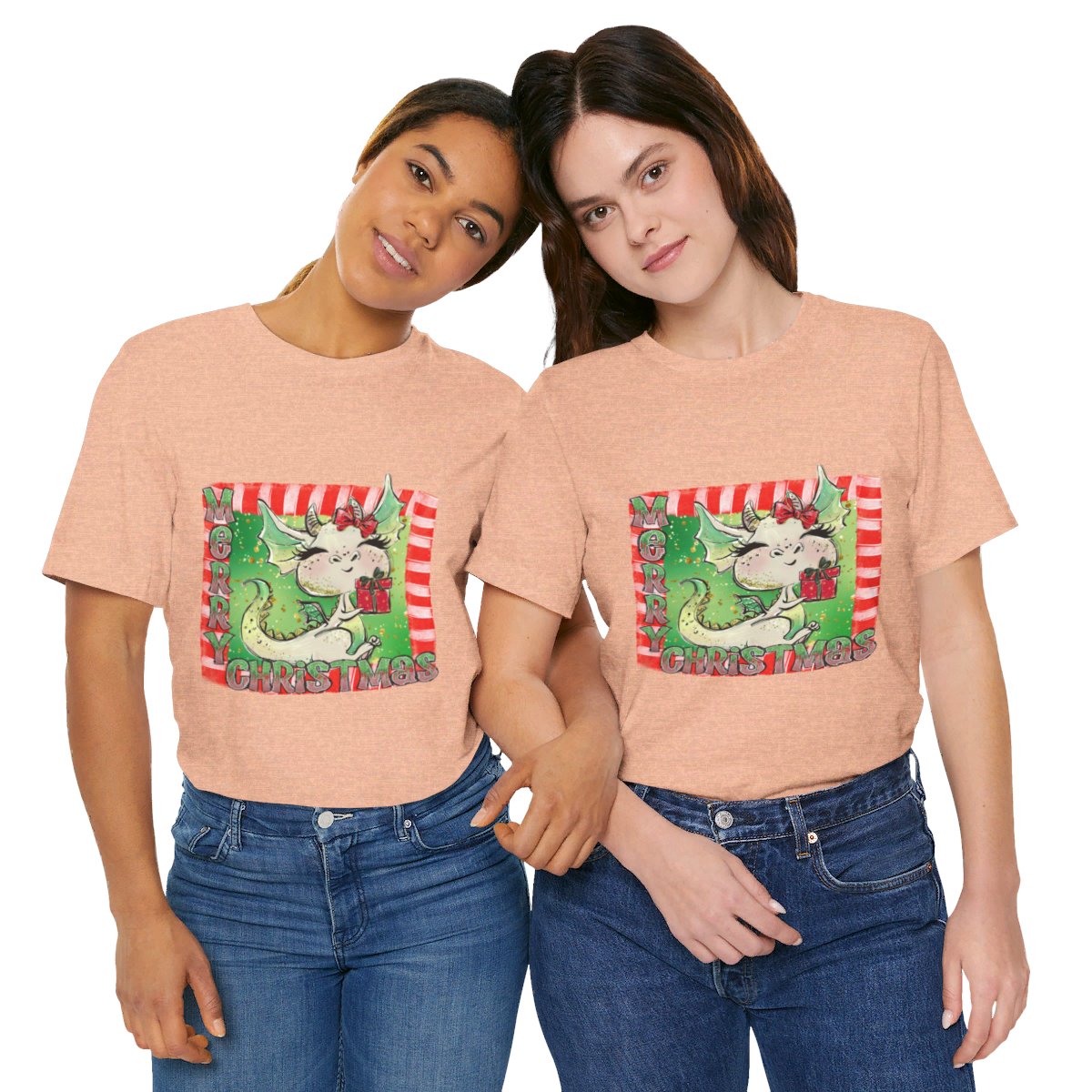 Christmas Dragon Unisex Jersey Short Sleeve Tee Christmas