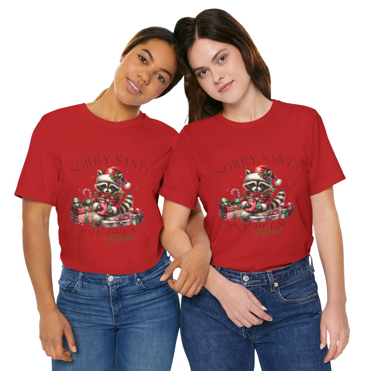 Racoon Sorry Santa I have been Feral Unisex Jersey Short Sleeve Tee Christmas