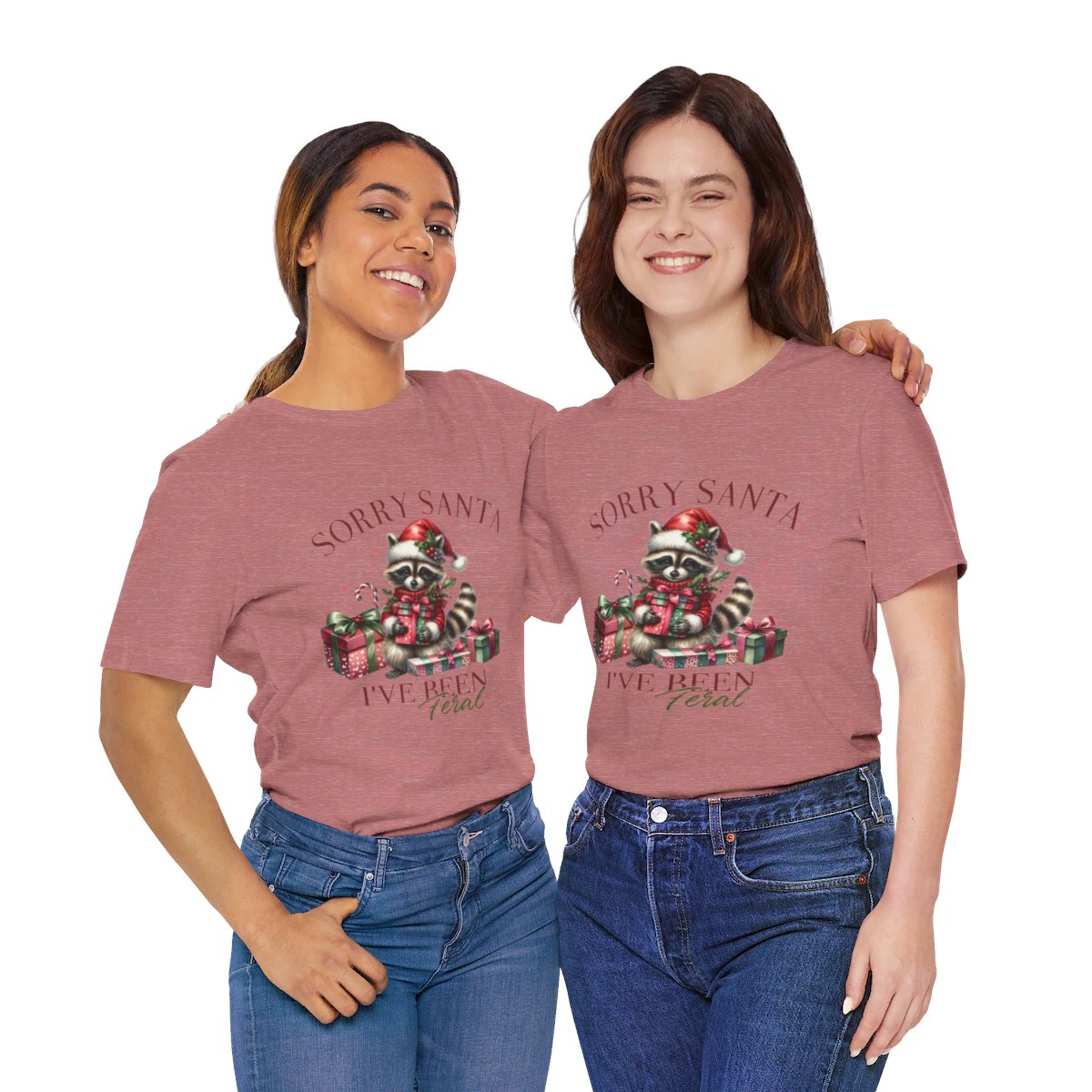 Racoon Sorry Santa I have been Feral Unisex Jersey Short Sleeve Tee Christmas