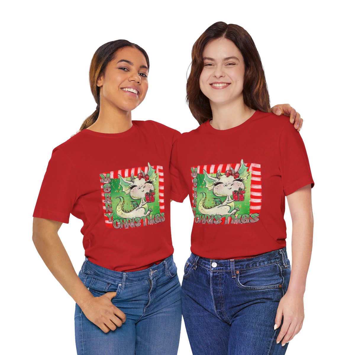 Christmas Dragon Unisex Jersey Short Sleeve Tee Christmas