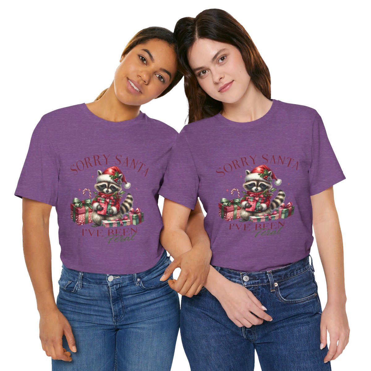 Racoon Sorry Santa I have been Feral Unisex Jersey Short Sleeve Tee Christmas
