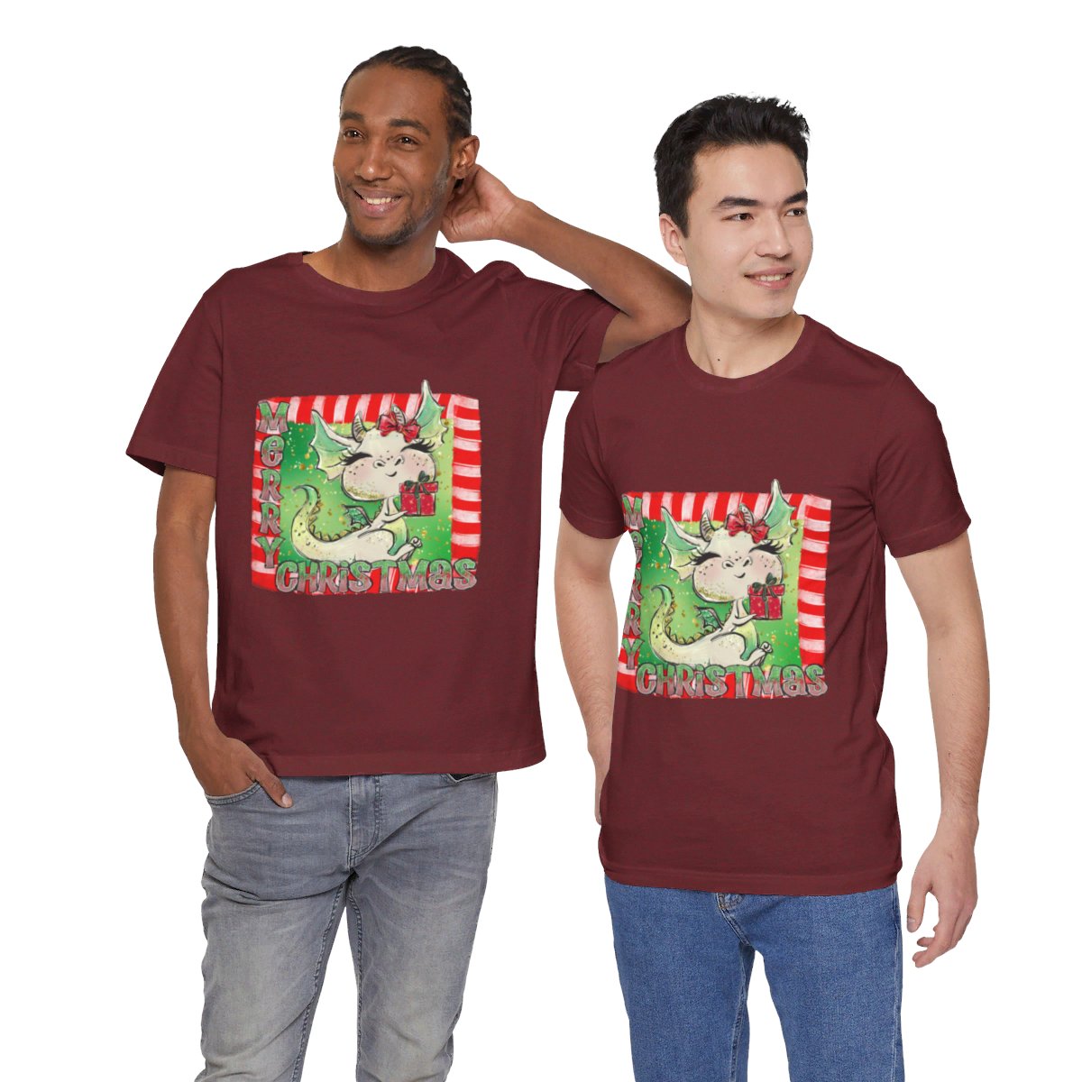 Christmas Dragon Unisex Jersey Short Sleeve Tee Christmas