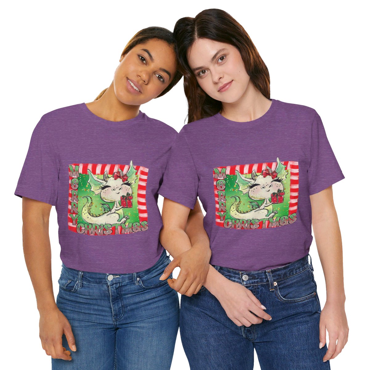 Christmas Dragon Unisex Jersey Short Sleeve Tee Christmas