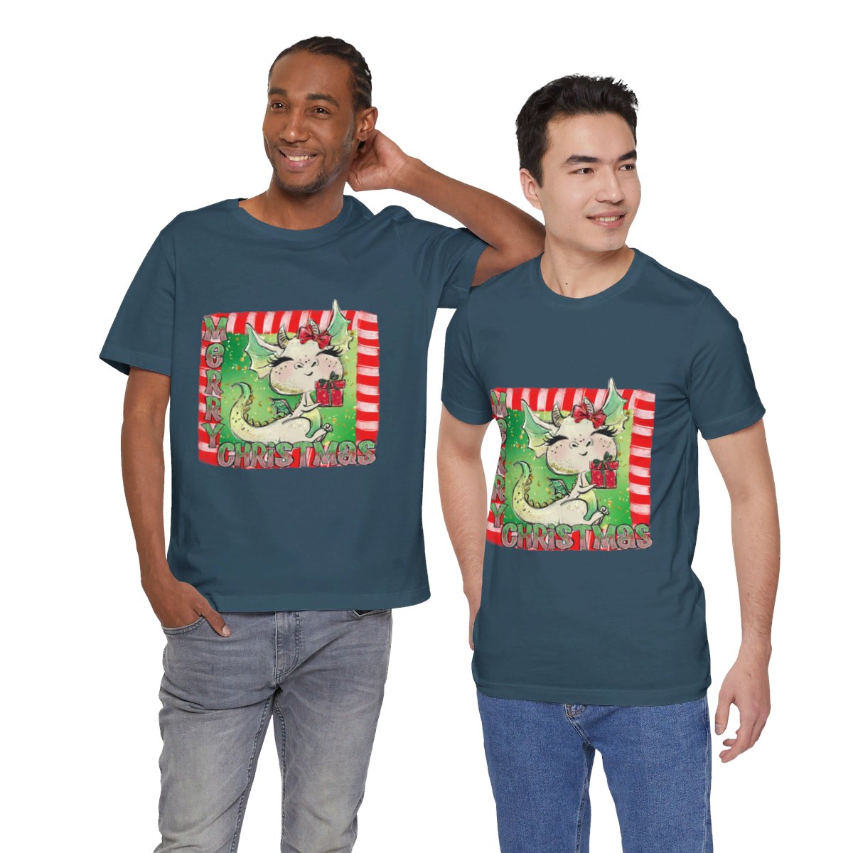 Christmas Dragon Unisex Jersey Short Sleeve Tee Christmas