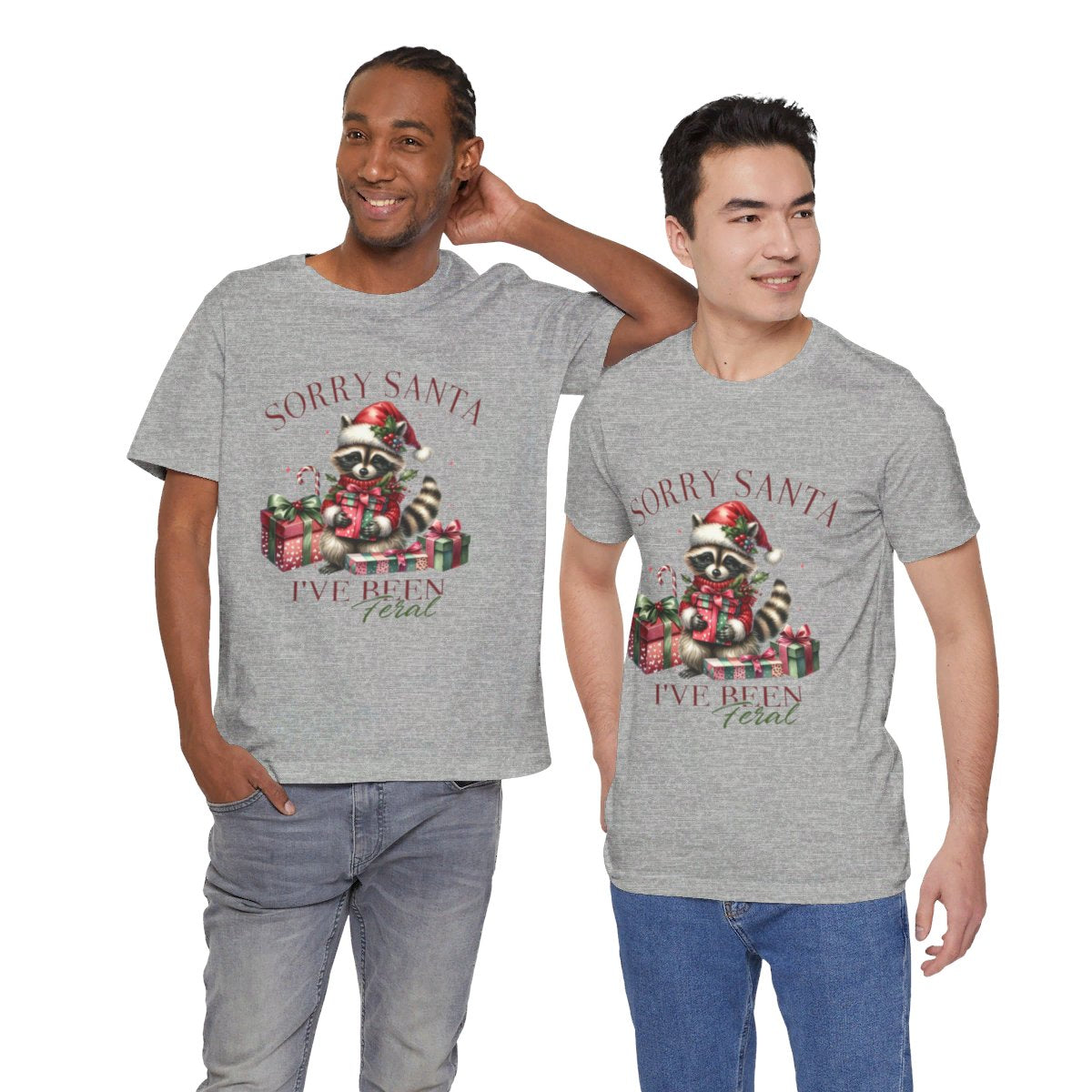 Racoon Sorry Santa I have been Feral Unisex Jersey Short Sleeve Tee Christmas