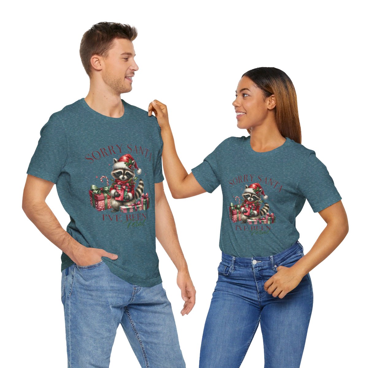 Racoon Sorry Santa I have been Feral Unisex Jersey Short Sleeve Tee Christmas
