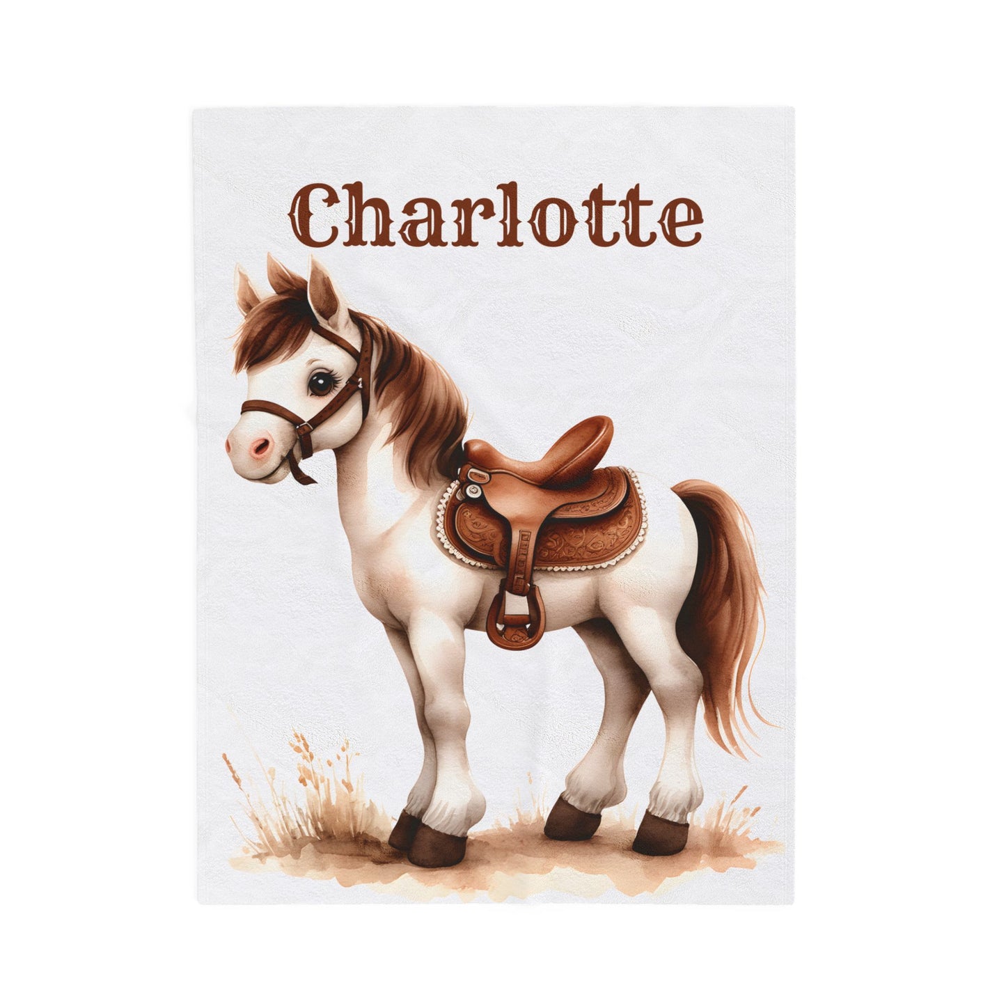 Personalized Cowboy/Cowgirl Blanket, Custom Name Kids Throw, Cozy Western Décor, Soft Velveteen Blanket, Personalized Gift