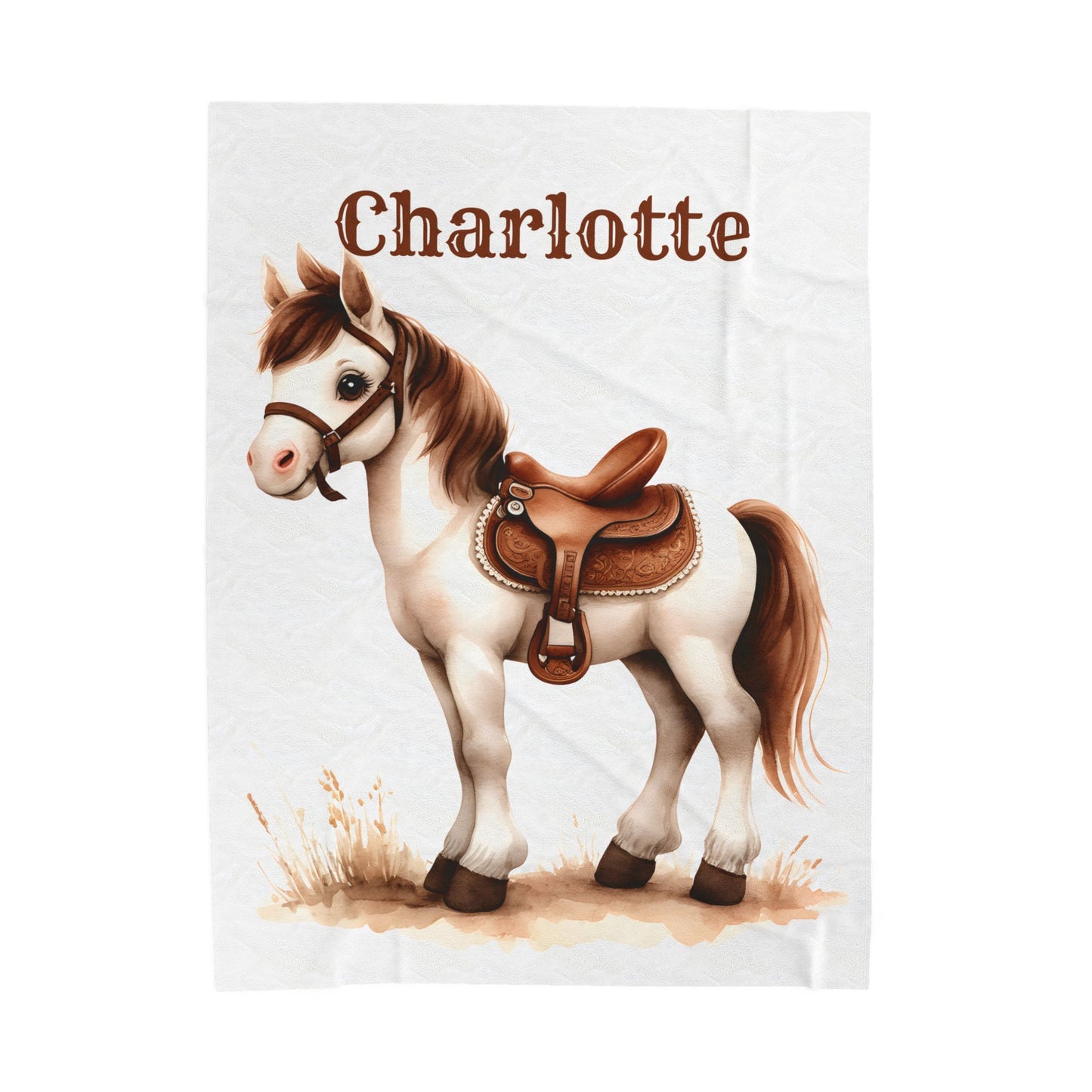 Personalized Cowboy/Cowgirl Blanket, Custom Name Kids Throw, Cozy Western Décor, Soft Velveteen Blanket, Personalized Gift