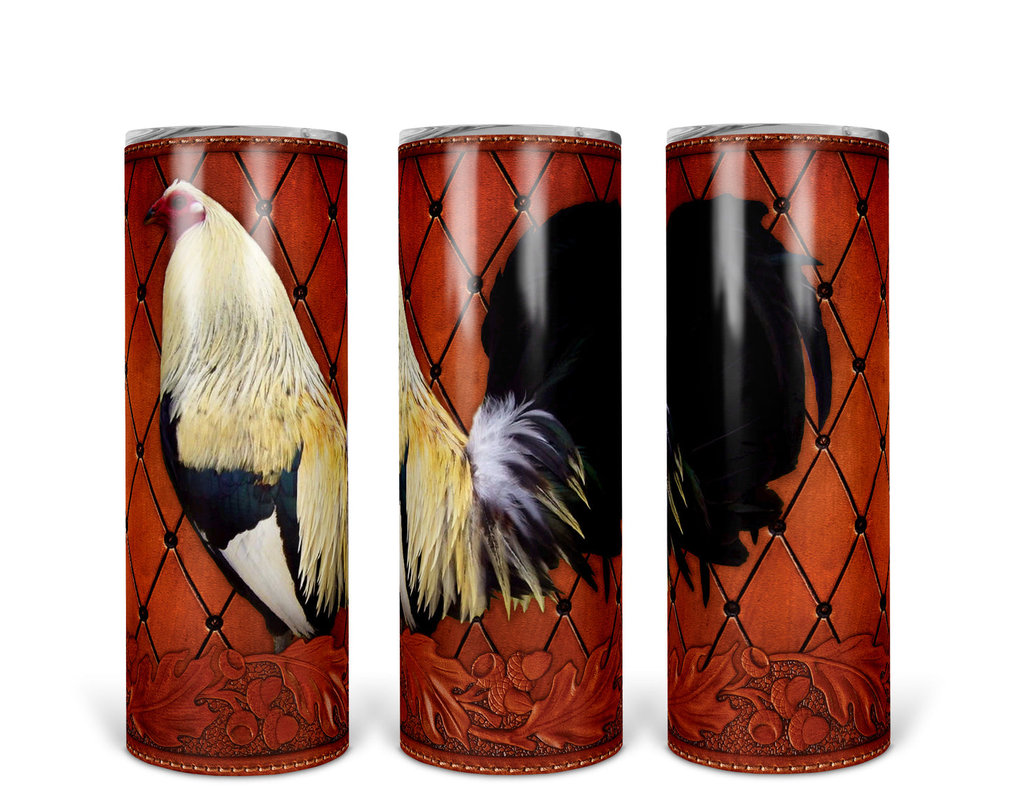 Skinny Tumbler with Straw, 20oz Rooster, awd-429