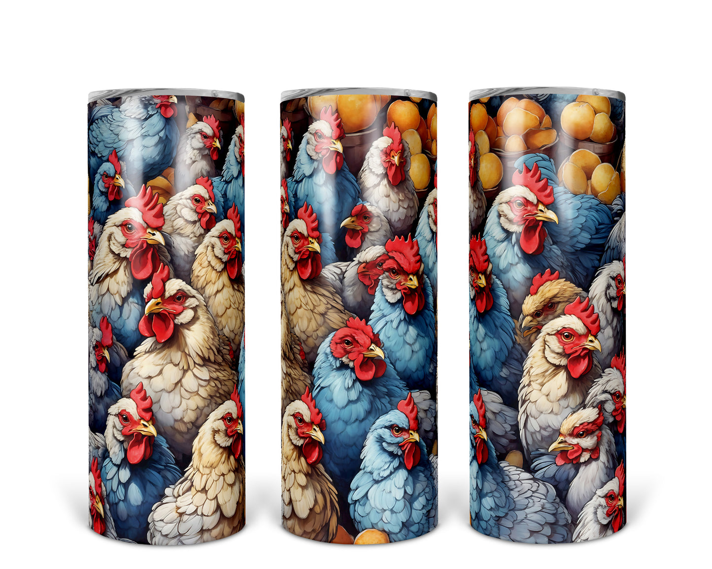 Skinny Tumbler with Straw, 20oz Roosters, awd-441