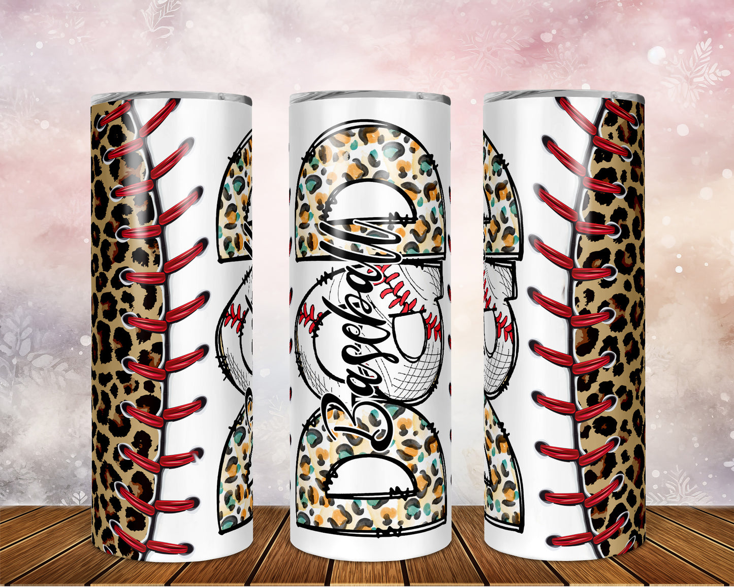 Skinny Tumbler with Straw, 20oz, Baseball Dad