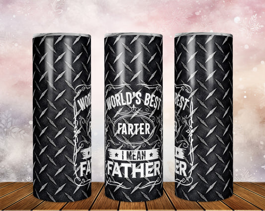 Skinny Tumbler with Straw, 20oz, Worlds Best Father