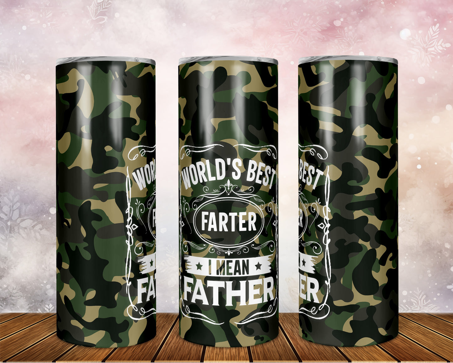 Skinny Tumbler with Straw, 20oz, Worlds Best Father