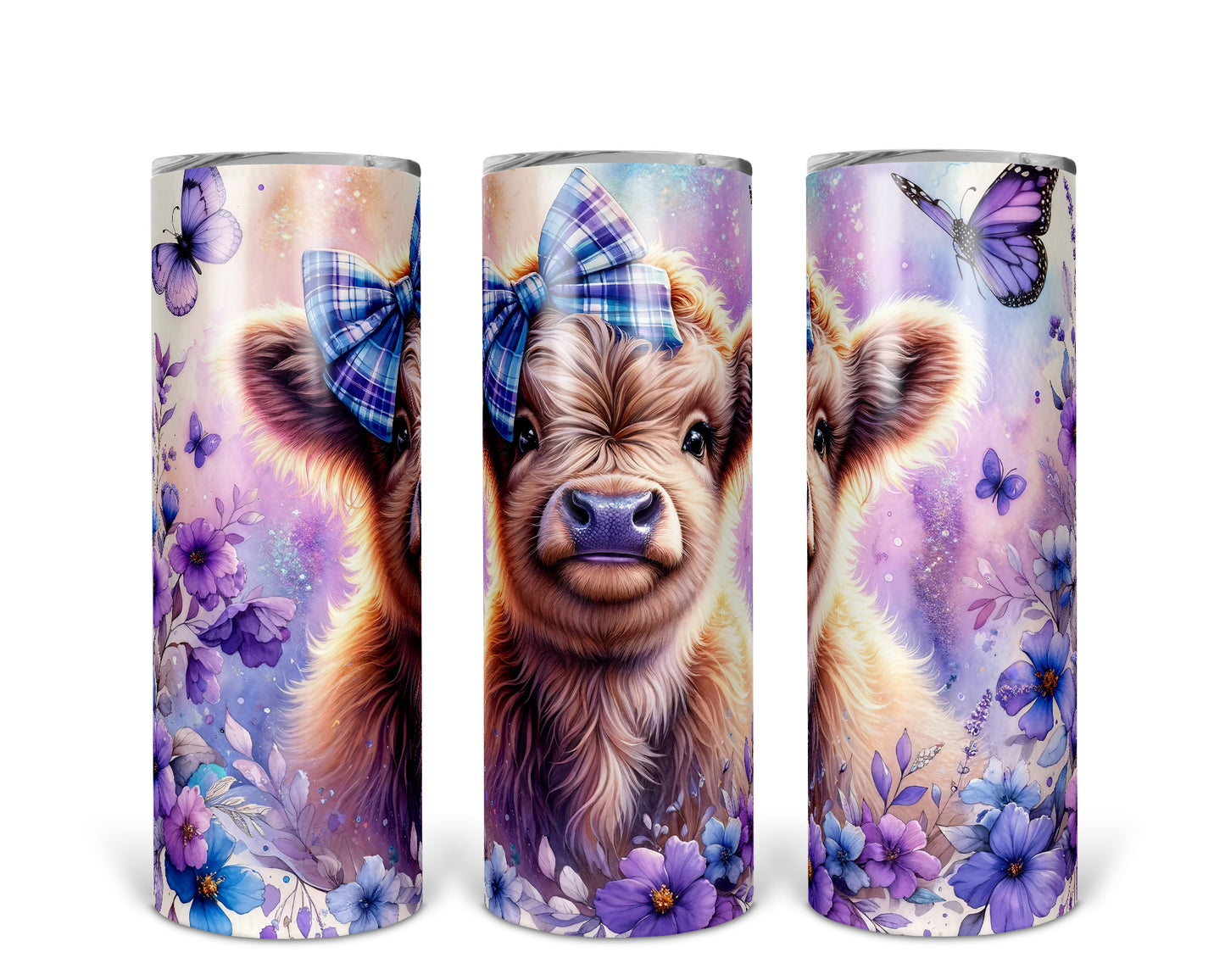 Skinny Tumbler with Straw, 20oz, Baby Highland Cow