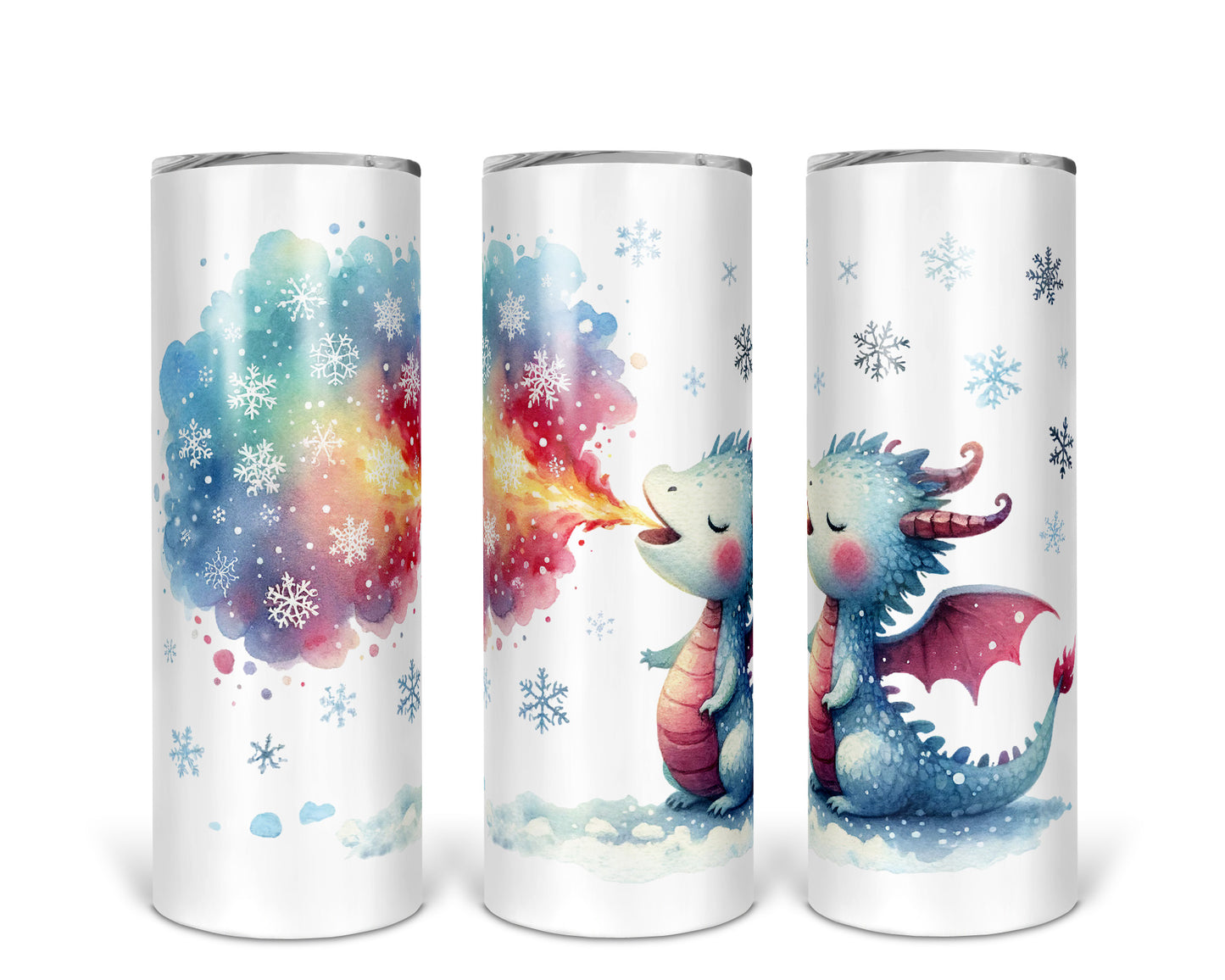 Skinny Tumbler with Straw, 20oz, Dragon, awd-020