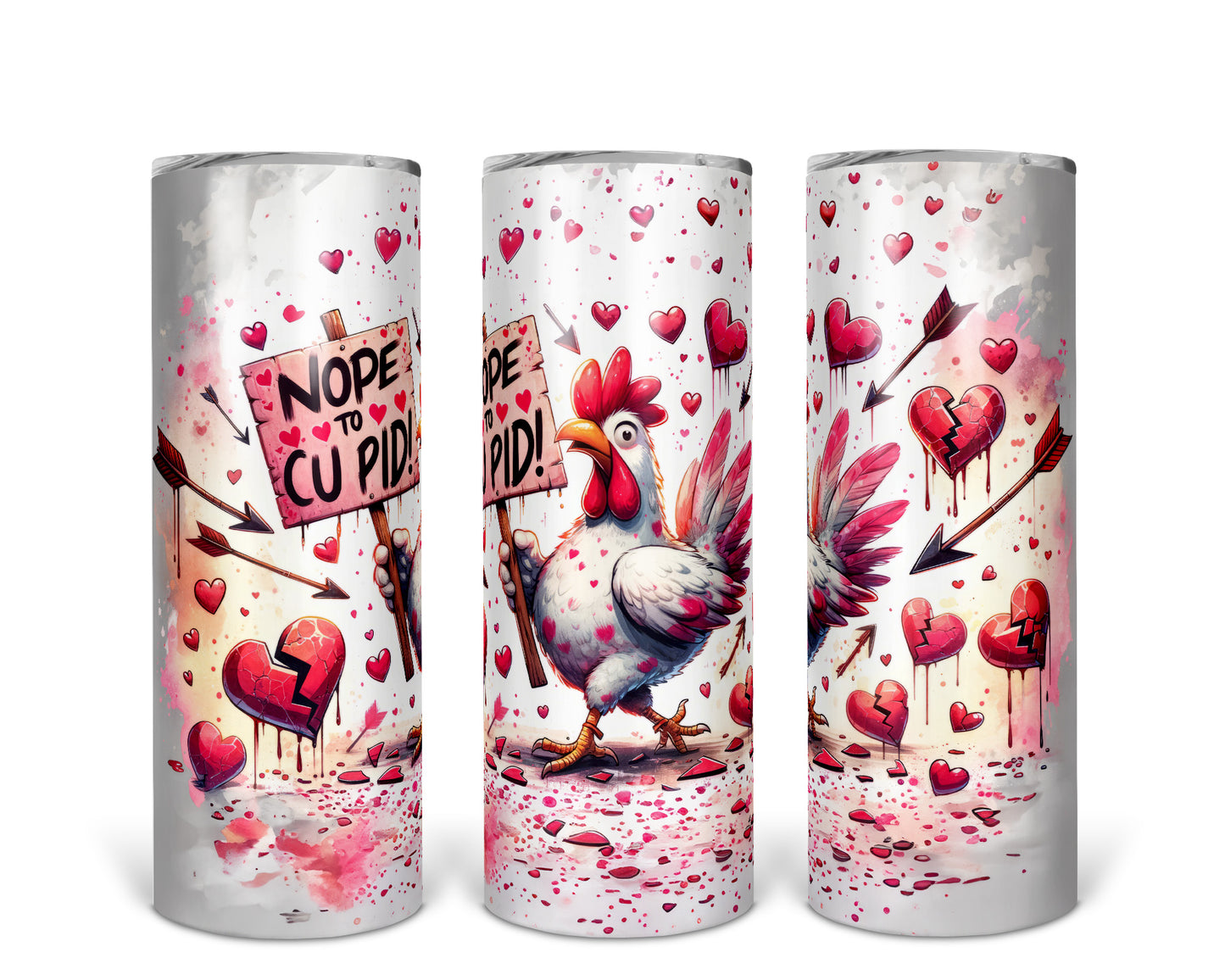 Skinny Tumbler with Straw, 20oz, Rooster