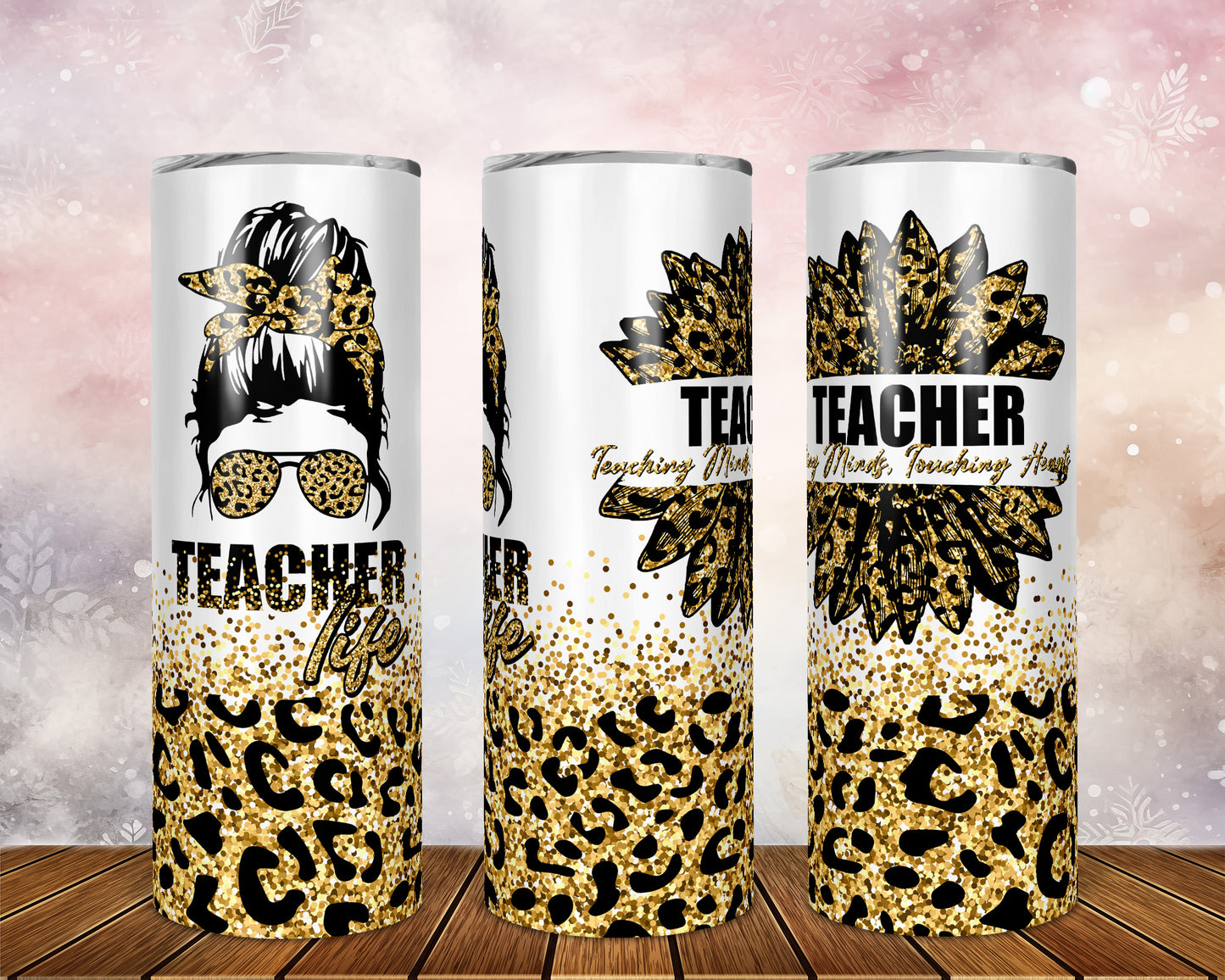 Skinny Tumbler with Straw, 20oz, Teacher