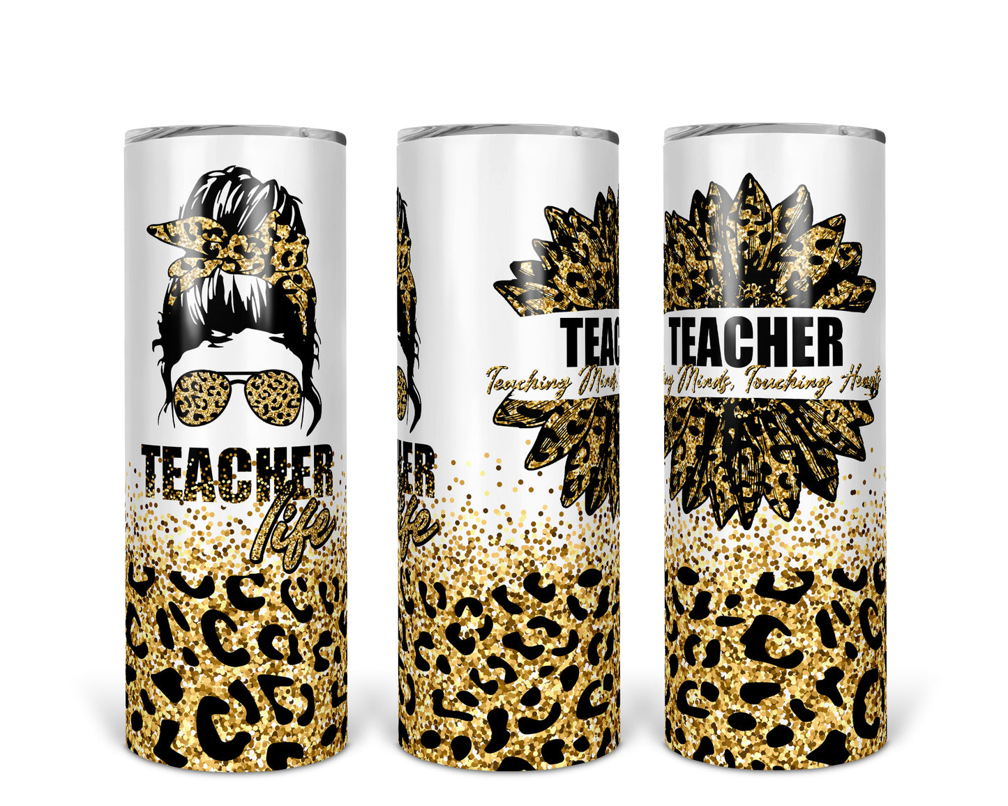 Skinny Tumbler with Straw, 20oz, Teacher